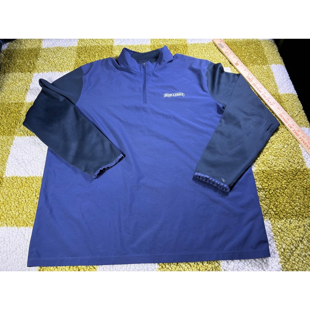 Nike Golf Bud Light Dri-FIT Quarter Zip Pullover Blue Mens XL Performance Top